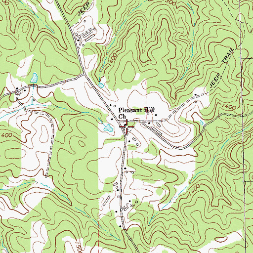 Topographic Map of Pleasant Hill Church, GA