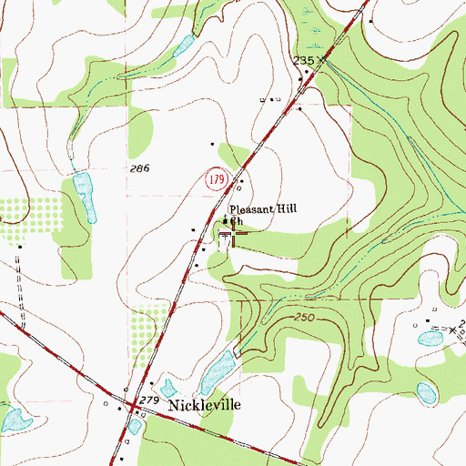 Topographic Map of Pleasant Hill Church, GA