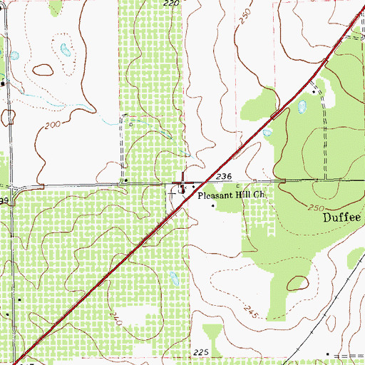 Topographic Map of Pleasant Hill Church, GA