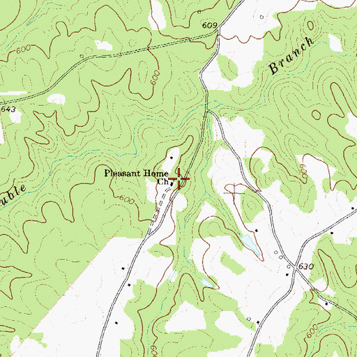 Topographic Map of Pleasant Home Church, GA