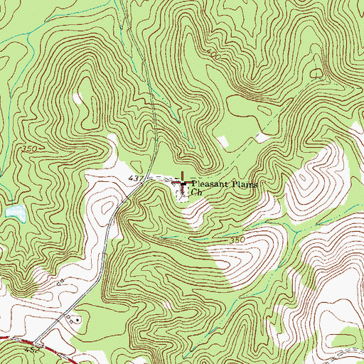 Topographic Map of Pleasant Plains Church, GA