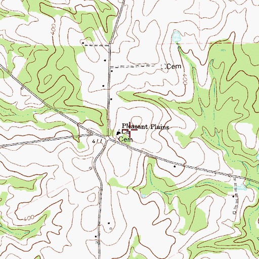 Topographic Map of Pleasant Plains Church, GA