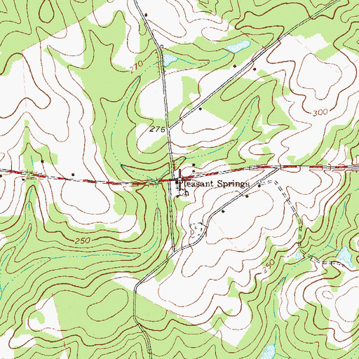 Topographic Map of Pleasant Springs Church, GA