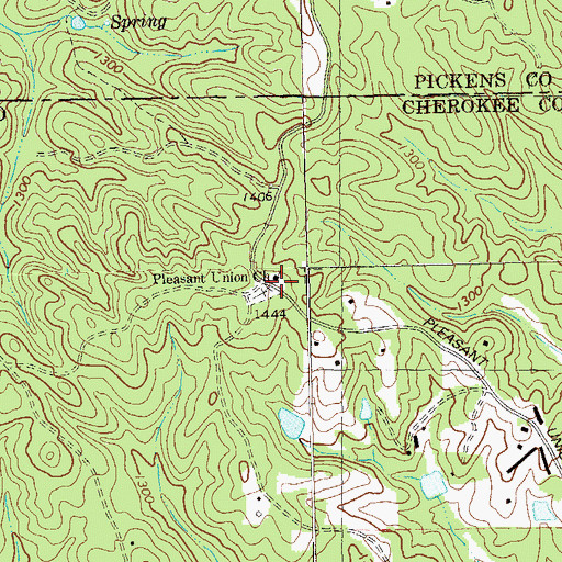 Topographic Map of Pleasant Union Church, GA