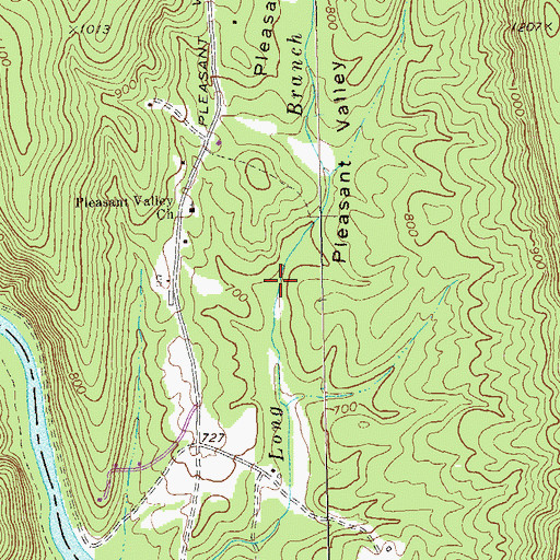 Topographic Map of Pleasant Valley, GA