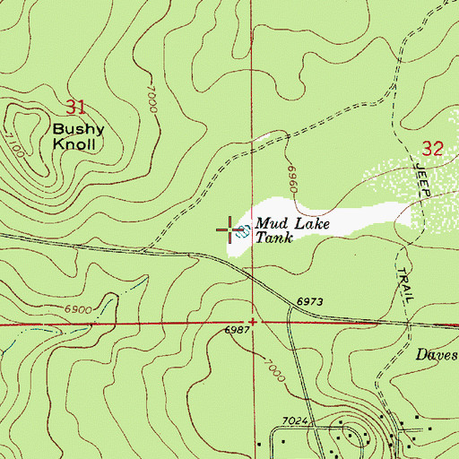 Topographic Map of Mud Lake Tank, AZ