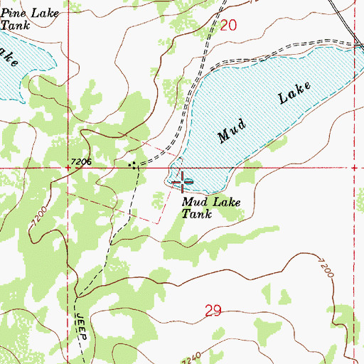 Topographic Map of Mud Lake Tank, AZ