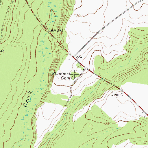 Topographic Map of Plummer Cemetery, GA