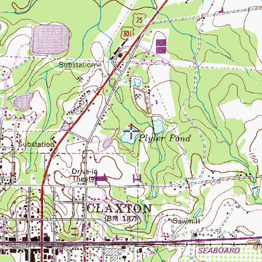 Topographic Map of Plyler Pond, GA