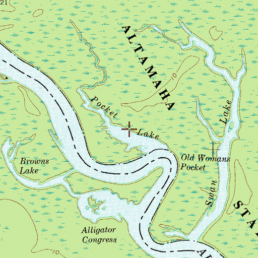 Topographic Map of Pocket Lake, GA
