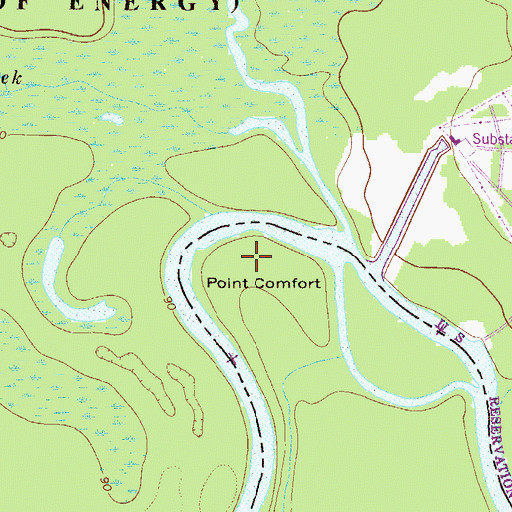 Topographic Map of Point Comfort, GA