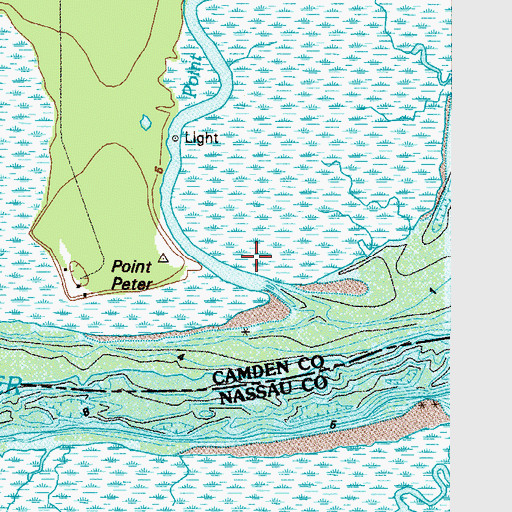 Topographic Map of Point Peter Creek, GA