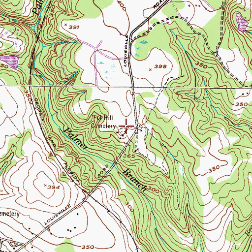 Topographic Map of Pol Hill Cemetery, GA