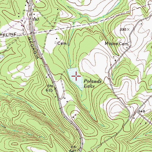 Topographic Map of Polands Lake, GA