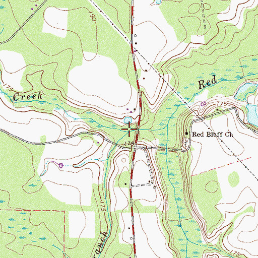 Topographic Map of Pole Branch, GA
