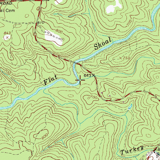 Topographic Map of Polecat Creek, GA