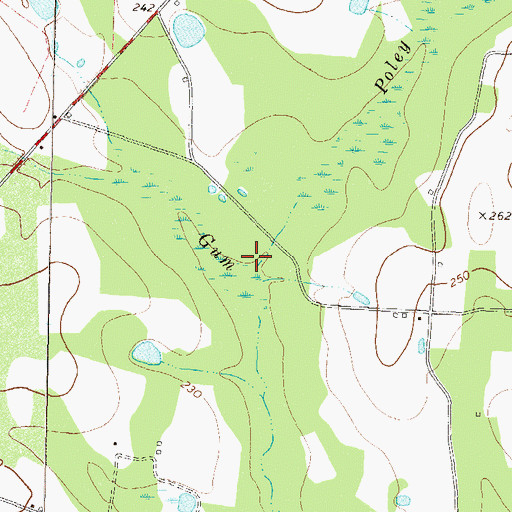 Topographic Map of Poley Branch, GA