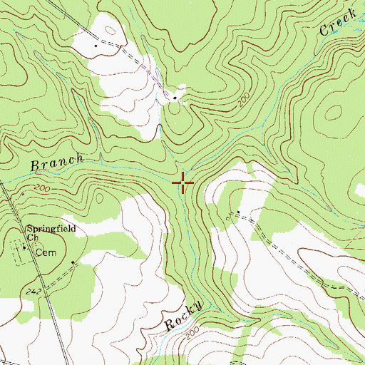 Topographic Map of Poley Branch, GA