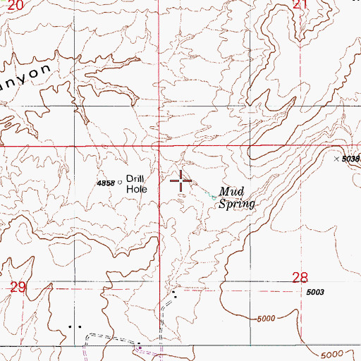Topographic Map of Mud Spring, AZ