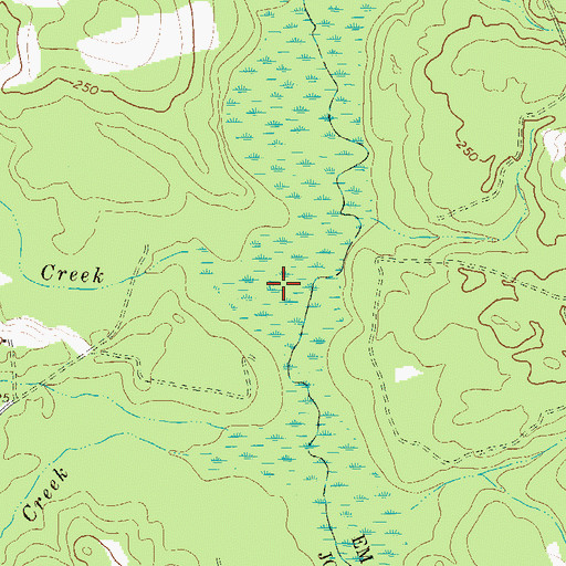 Topographic Map of Poley Creek, GA