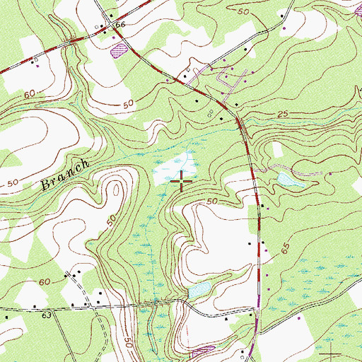 Topographic Map of Polly Creek, GA