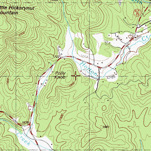 Topographic Map of Polly Knob, GA