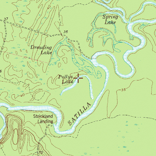 Topographic Map of Pollys Lake, GA
