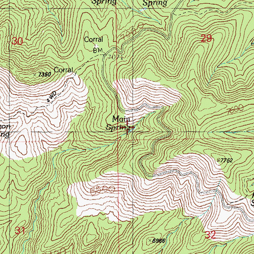 Topographic Map of Mud Spring, AZ