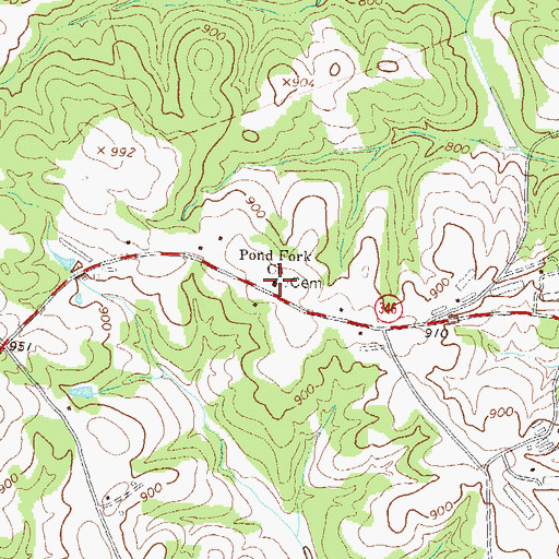 Topographic Map of Pond Fork Church, GA