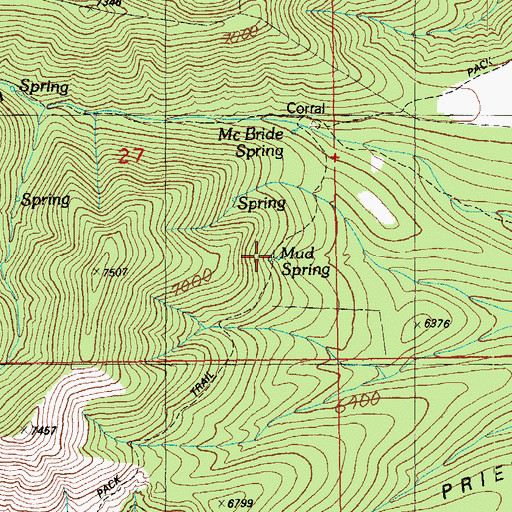 Topographic Map of Mud Spring, AZ