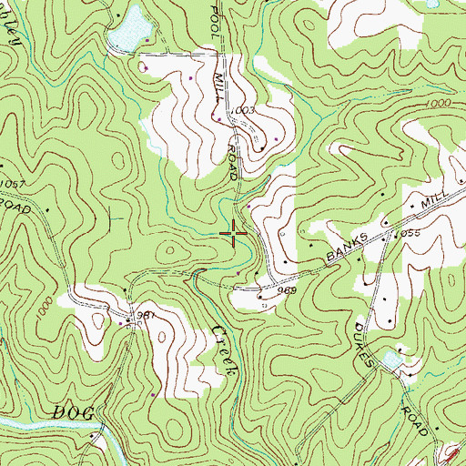 Topographic Map of Pool Creek, GA