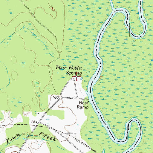 Topographic Map of Poor Robin Spring, GA