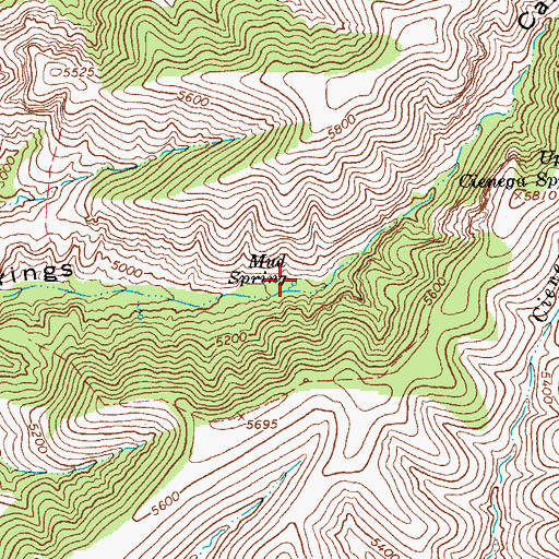 Topographic Map of Mud Spring, AZ
