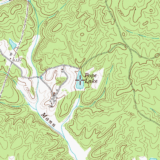 Topographic Map of Pope Lake, GA