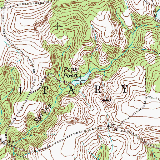 Topographic Map of Pope Pond, GA