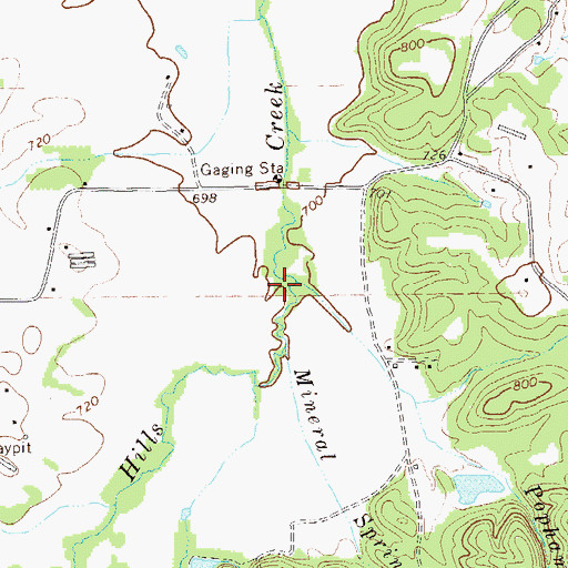 Topographic Map of Popham Branch, GA