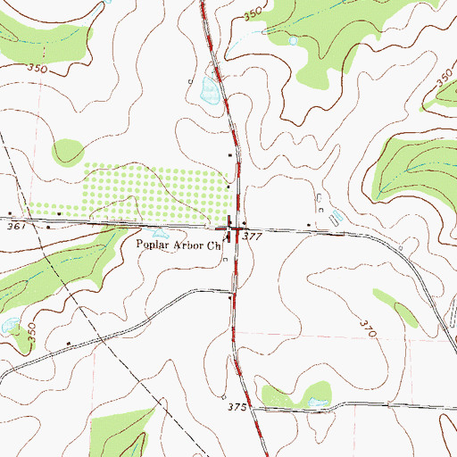 Topographic Map of Poplar Arbor Church, GA