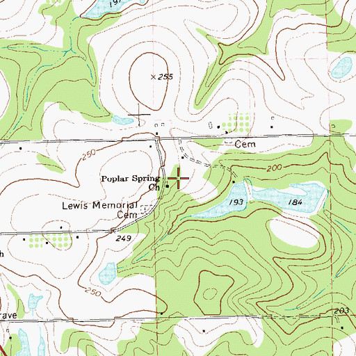 Topographic Map of Poplar Spring Church, GA