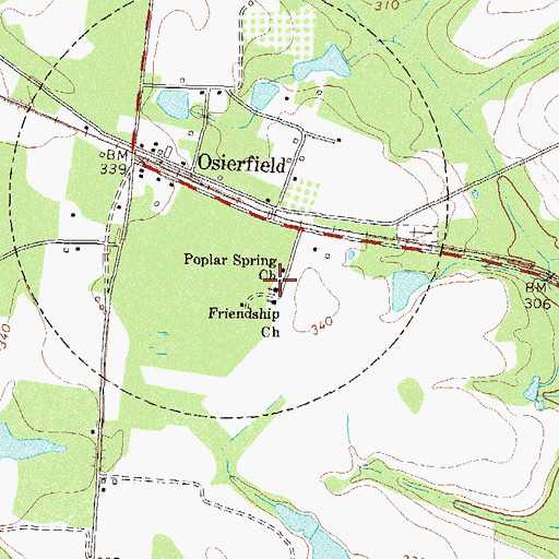 Topographic Map of Poplar Spring Church, GA