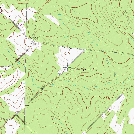 Topographic Map of Poplar Spring Church, GA