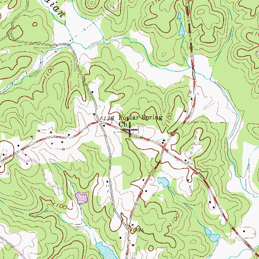 Topographic Map of Poplar Spring Church, GA