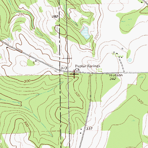 Topographic Map of Poplar Springs Church, GA