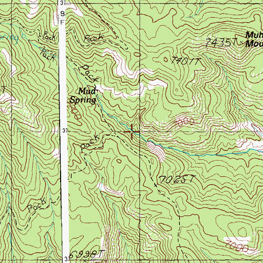 Topographic Map of Mud Spring, AZ