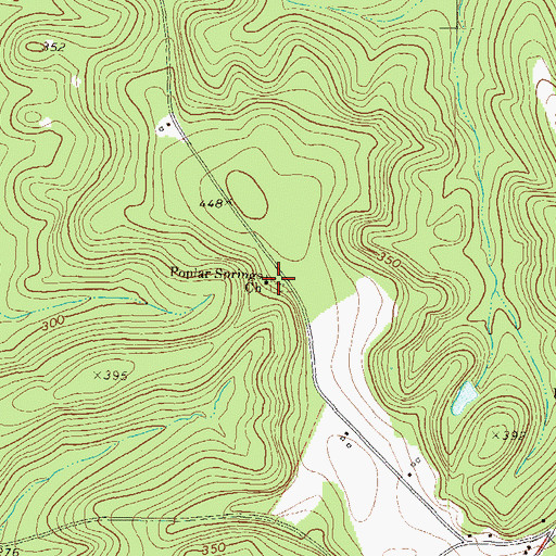 Topographic Map of Poplar Springs Church, GA