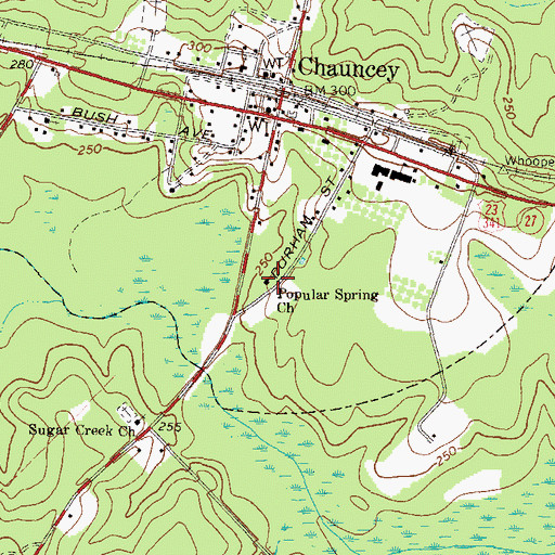 Topographic Map of Popular Spring Church, GA