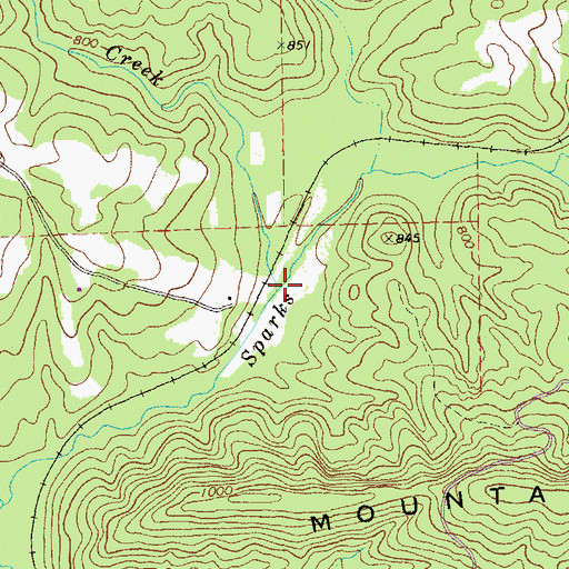 Topographic Map of Porter Creek, GA