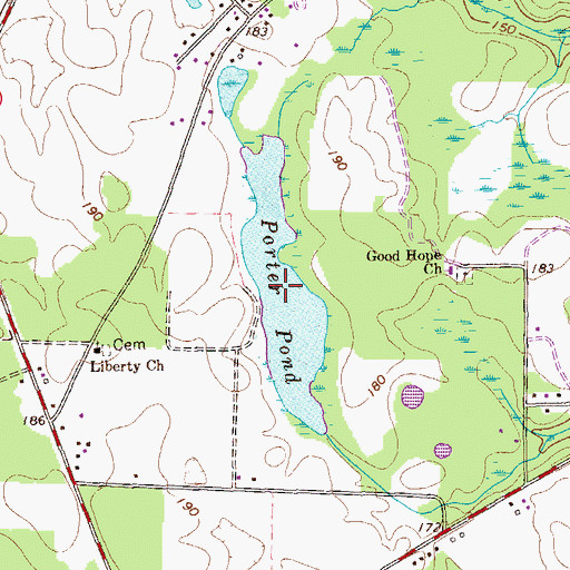 Topographic Map of Porter Pond, GA