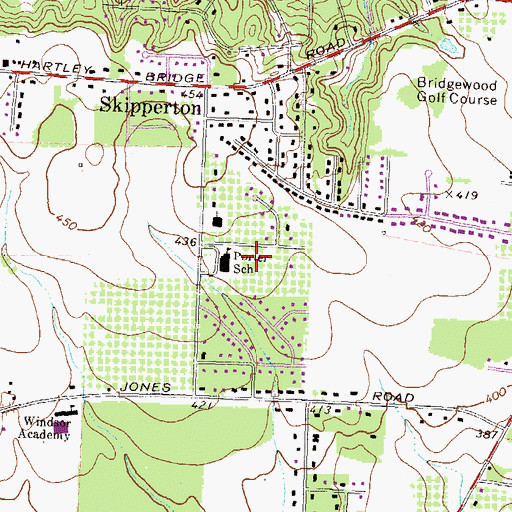 Topographic Map of Porter School, GA