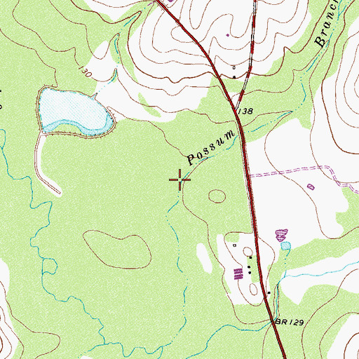 Topographic Map of Possum Branch, GA