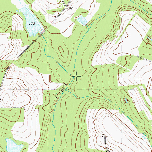 Topographic Map of Possum Creek, GA